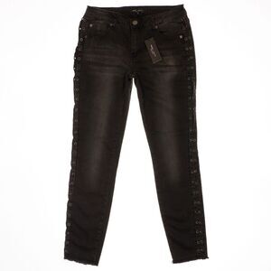 Romeo Juliet Jeans Womens Size M Black Charcoal Skinny Stretch Measures 28 x 27